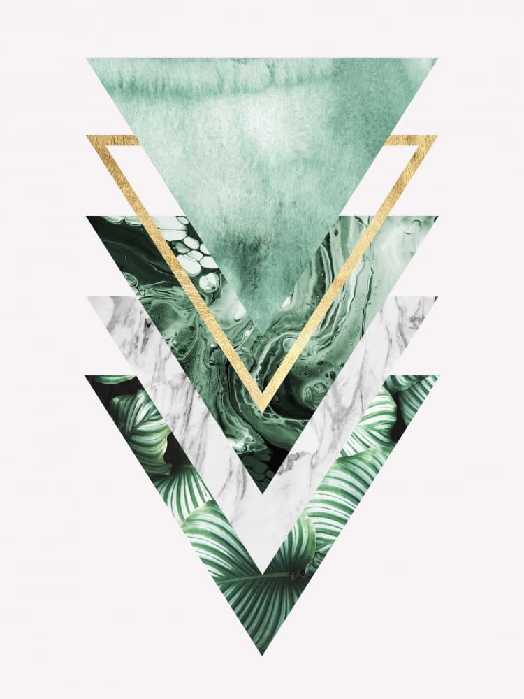 Geometric Green Fusion by Vitor Costa — canvas wall art