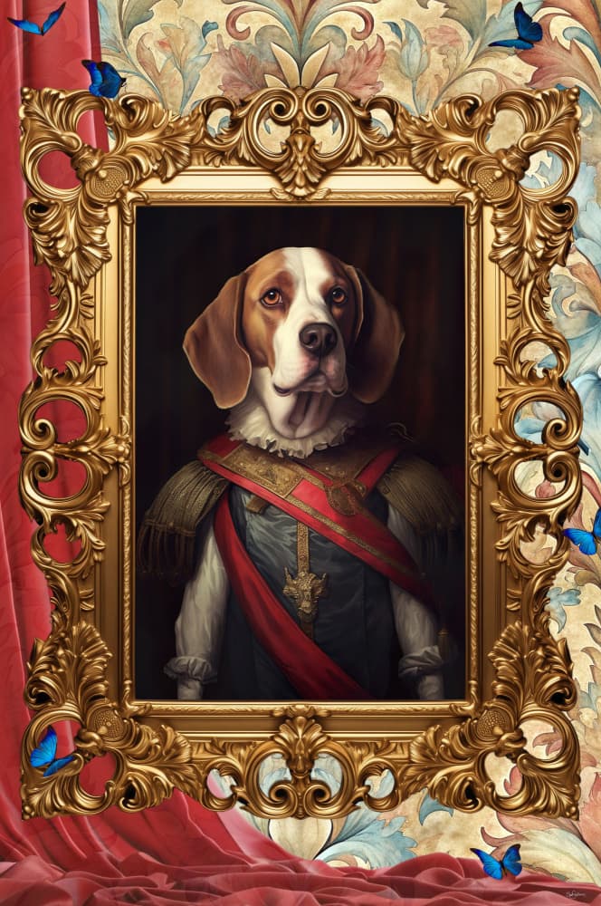 Regal Beagle Portrait by Sue Skellern — canvas wall art