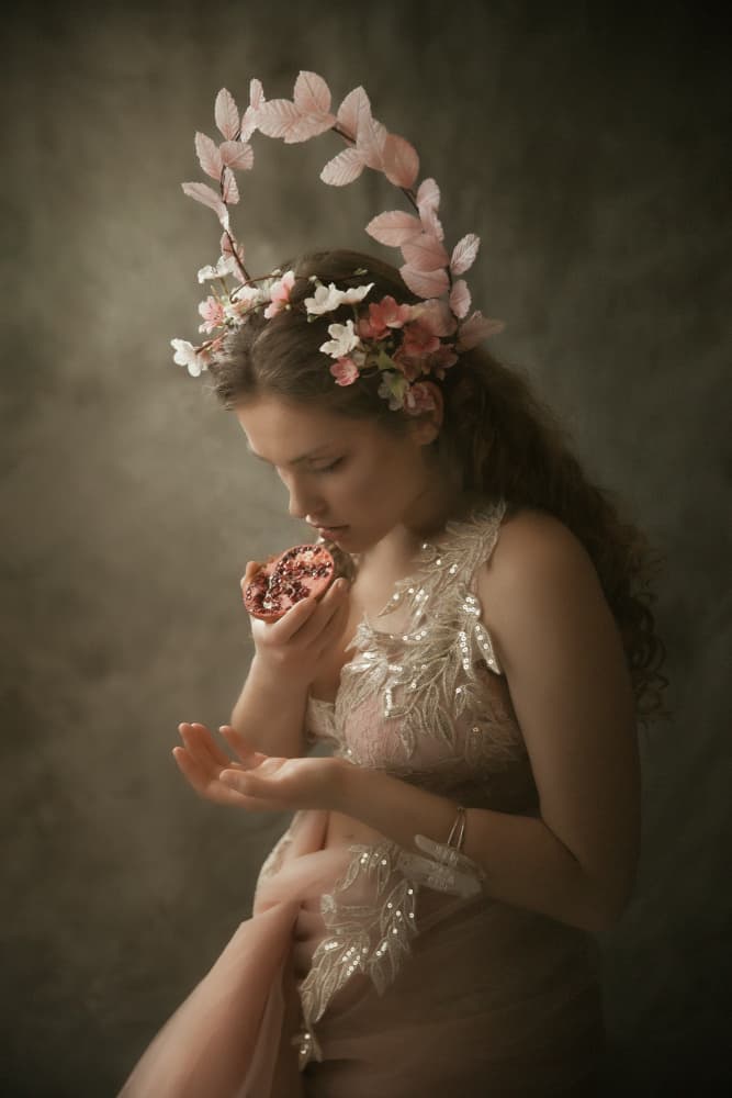 Ethereal Pomegranate Crown by Michaela Durisova — canvas wall art