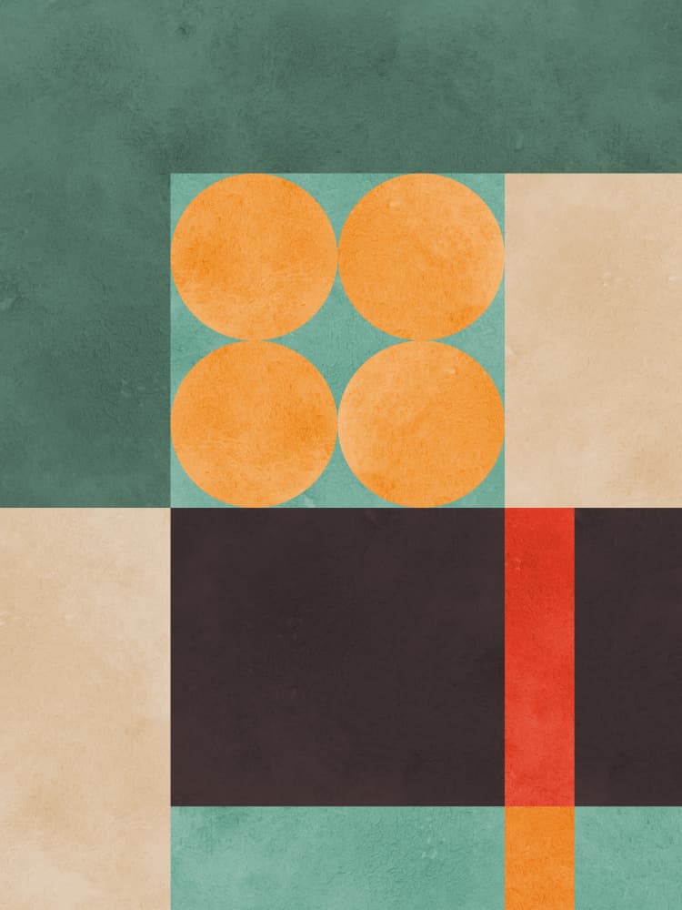 Modern Color Block Geometry by Vitor Costa — canvas wall art