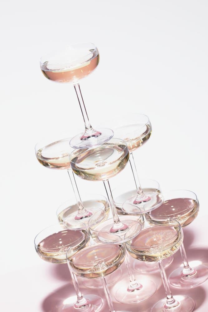 Champagne Glass Tower by Pictufy Studio III — canvas wall art