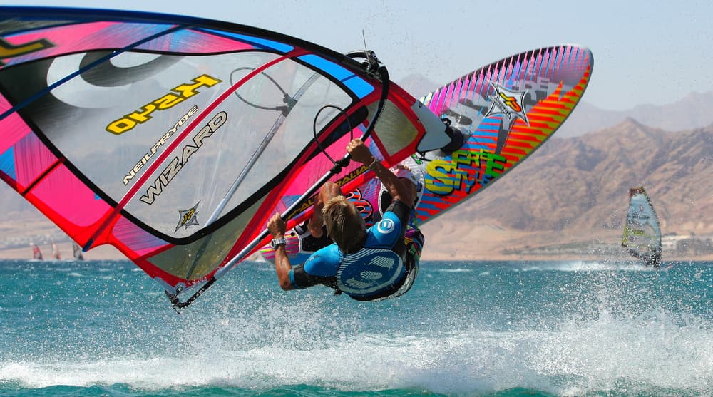 Ocean Windsurfing Leap by Howard Ashton-Jones — canvas wall art