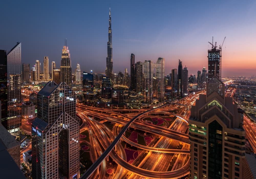 Dubai City Twilight by Mrinal Nath — canvas wall art