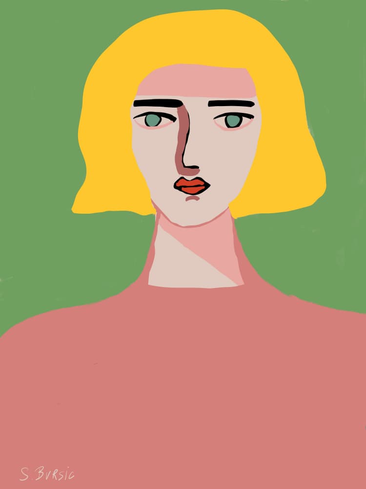 Stylized Blonde Woman by Sharyn Bursic — canvas wall art