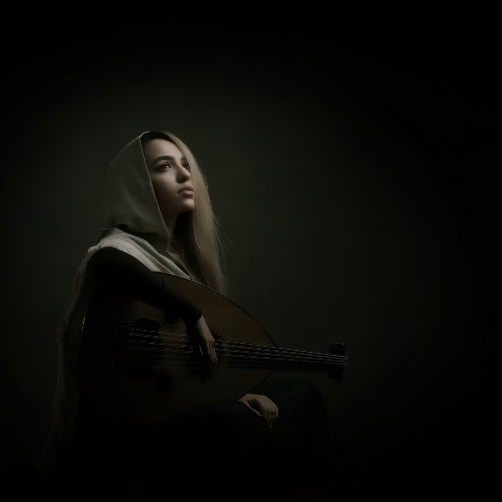 Pensive Oud Musician by Moein Hasheminasab — canvas wall art