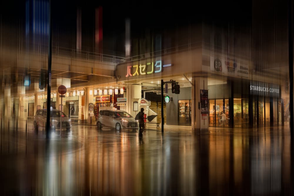 Rainy City Night by Kenta Tamura — canvas wall art