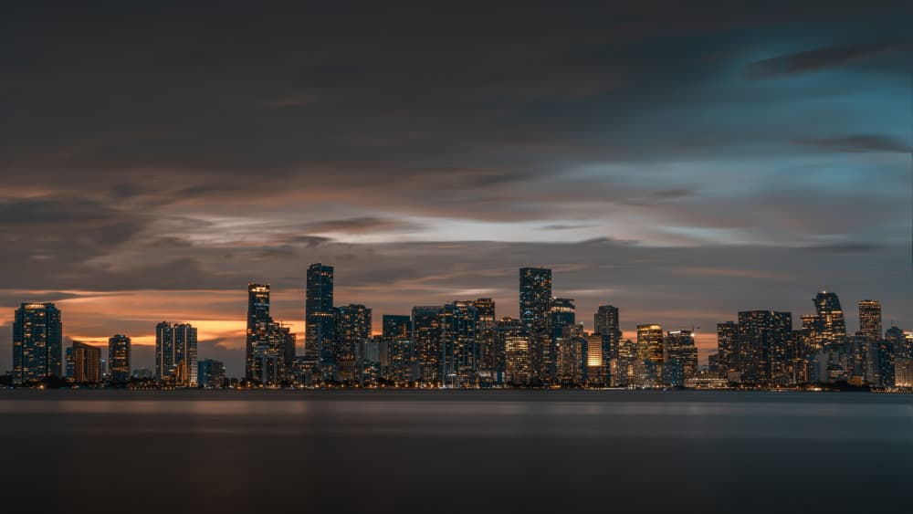 City Skyline Evening Glow by Willa Wei — canvas wall art