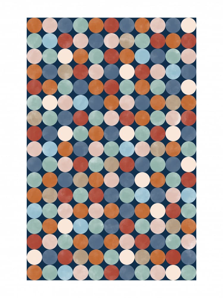 Colorful Polka Dots by Elena Ristova — canvas wall art