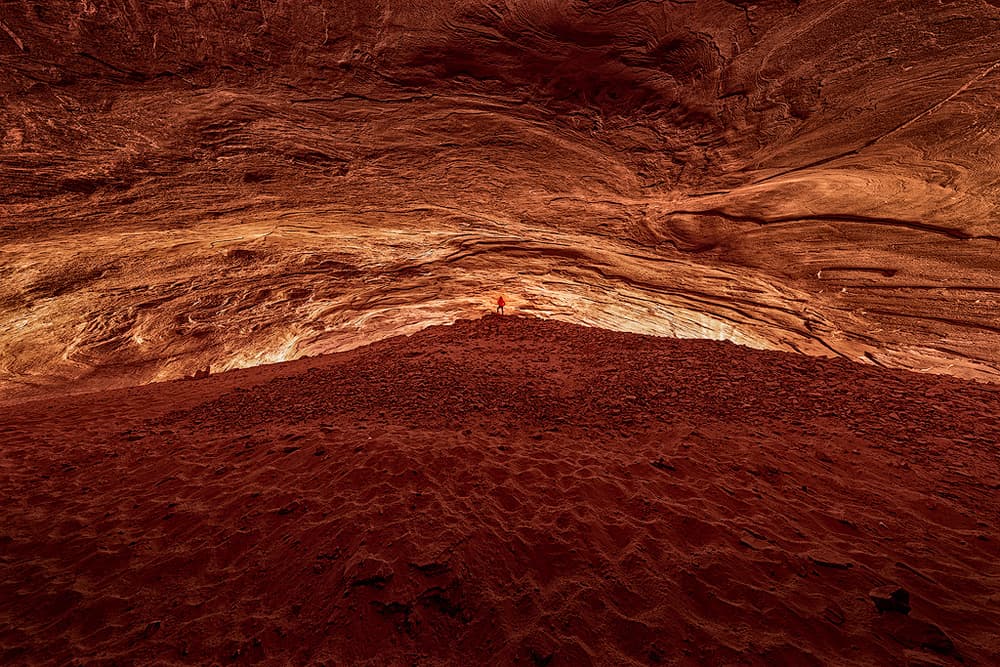 Grand Red Cave by Yimei Sun — canvas wall art