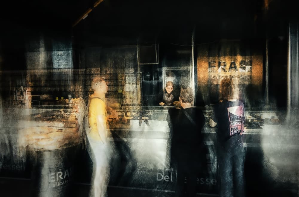 Urban Cafe Motion by Jan van der Linden — canvas wall art