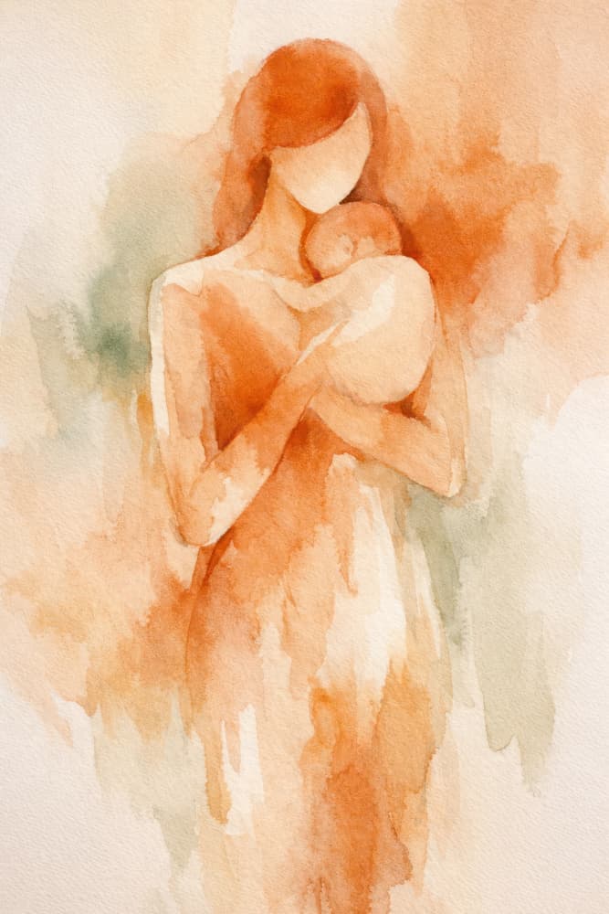 Tender Maternal Embrace by Natalie Bruns — canvas wall art