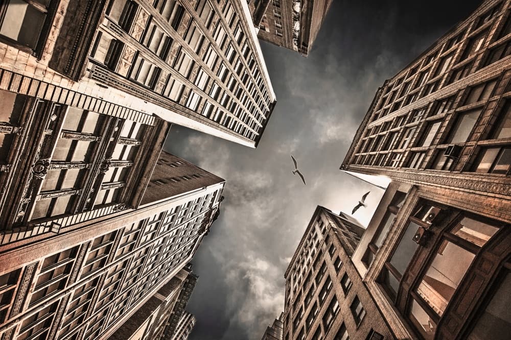Skyward City Towers by Carmit Rozenzvig — canvas wall art
