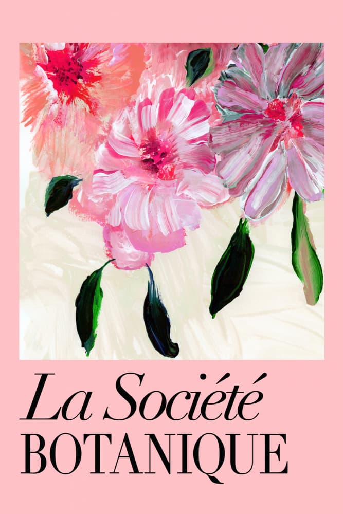 Pink Botanical Blooms by cartissi — canvas wall art