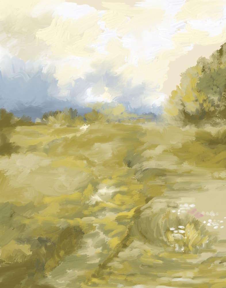Golden Meadow Path by Josie George — canvas wall art