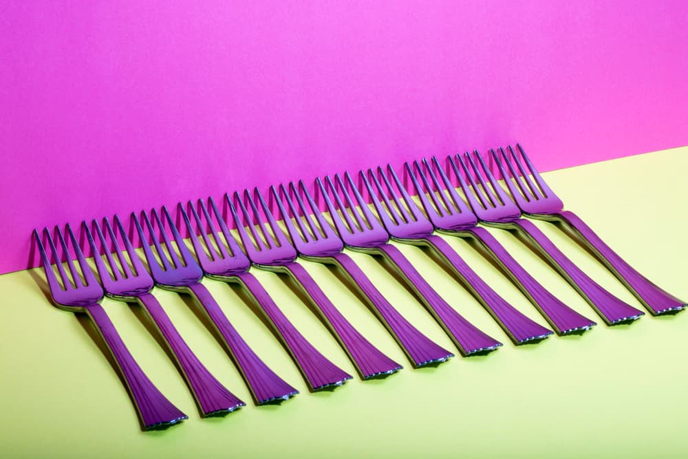 Bold Purple Forks by Brig Barkow — canvas wall art