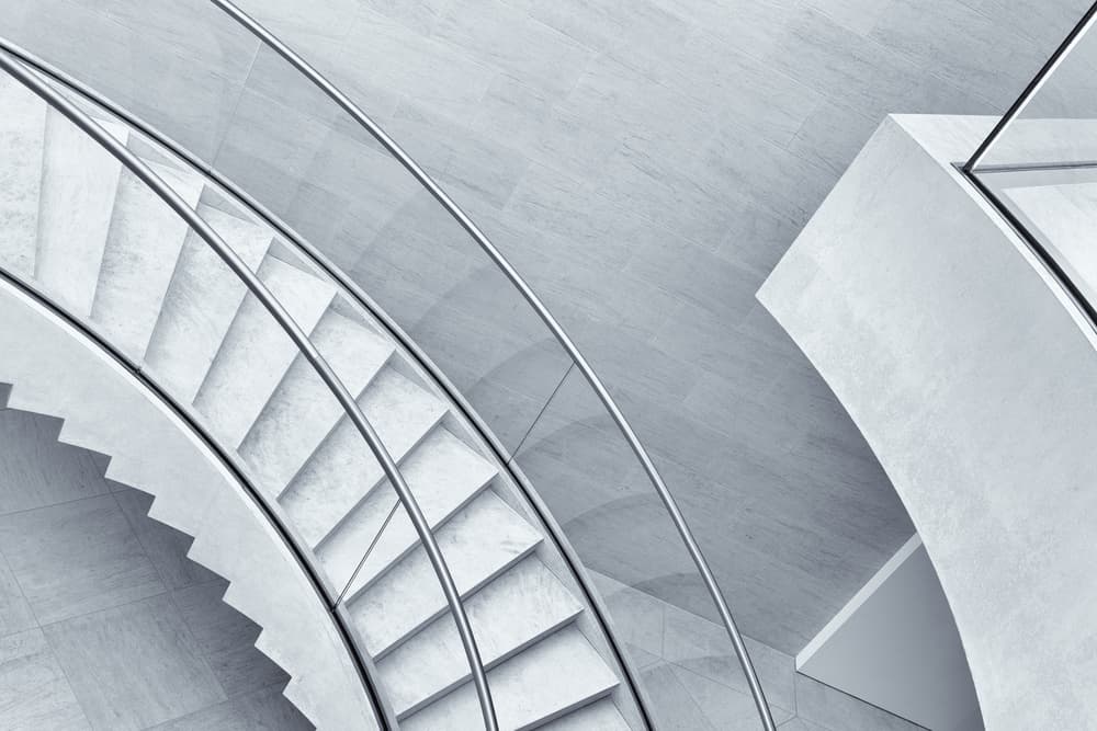 Modern Curved Staircase by Jeroen van de Wiel — canvas wall art