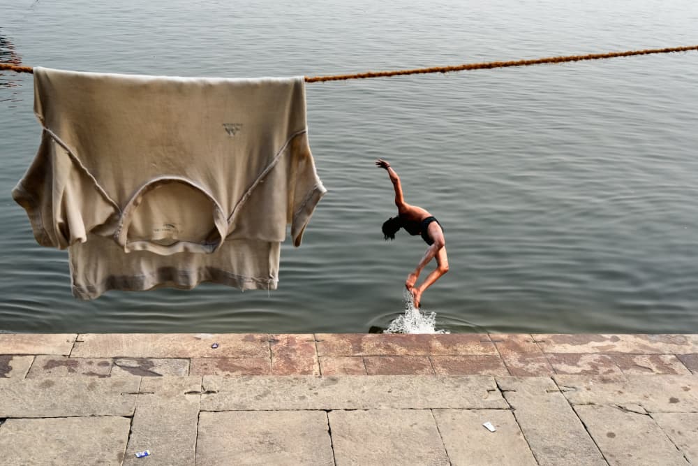 Summer River Dive by Debarshi Mukherjee — canvas wall art