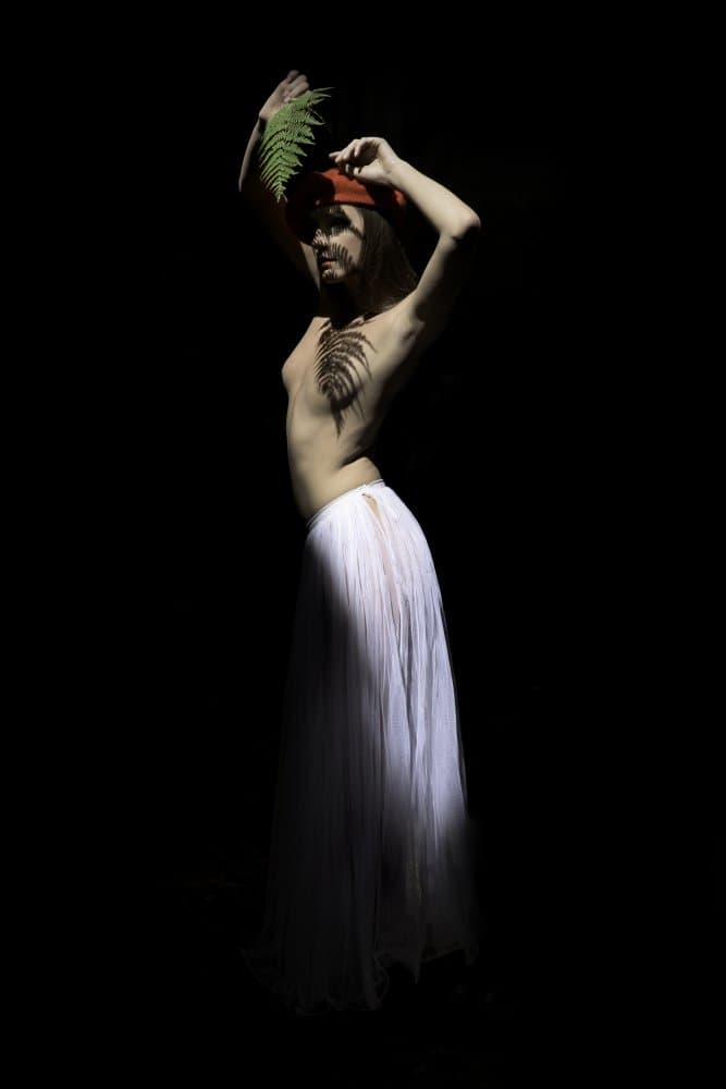 Hula Dancer With Fern by Moris Raskin — canvas wall art