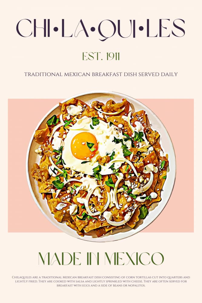 Traditional Chilaquiles Breakfast by Nazma Khokhar — canvas wall art