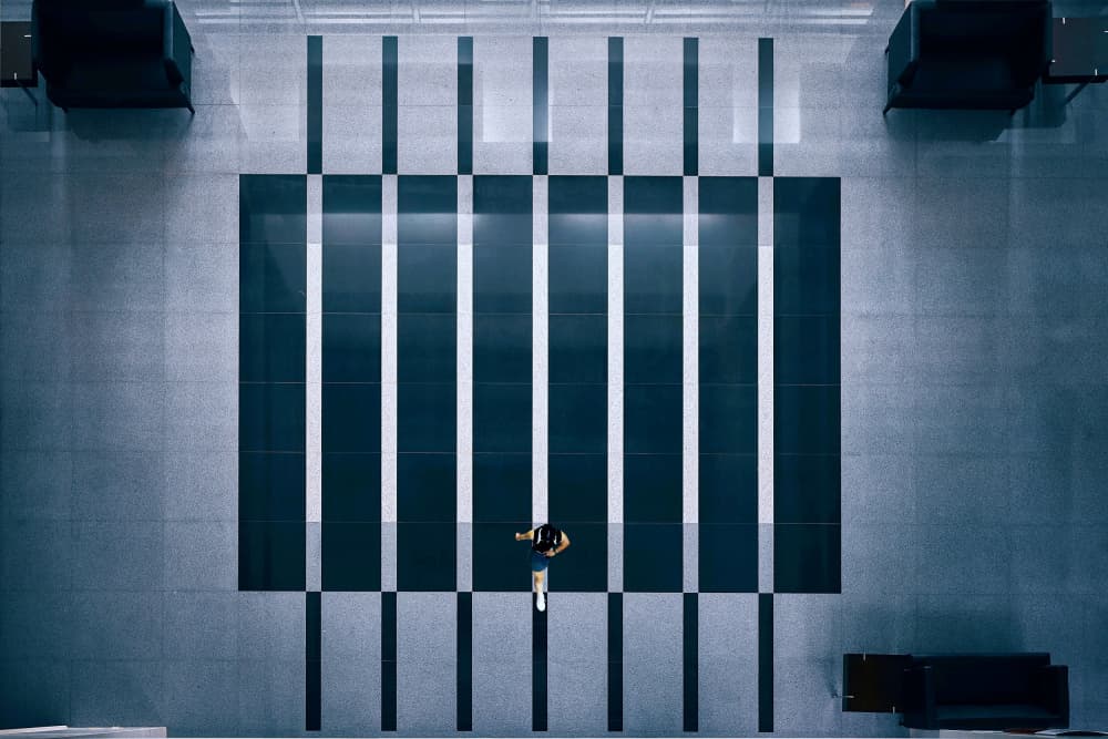 Solitary Walk Geometric Floor by MingLun Tsai (蔡明倫) — canvas wall art