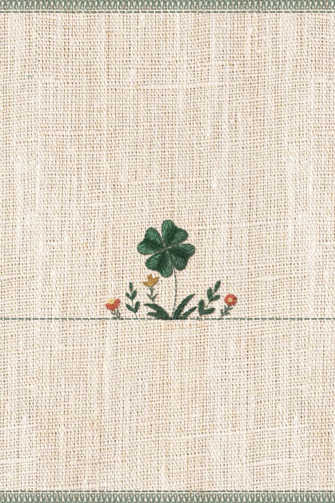 Lucky Embroidered Clover by Xuan Thai — canvas wall art
