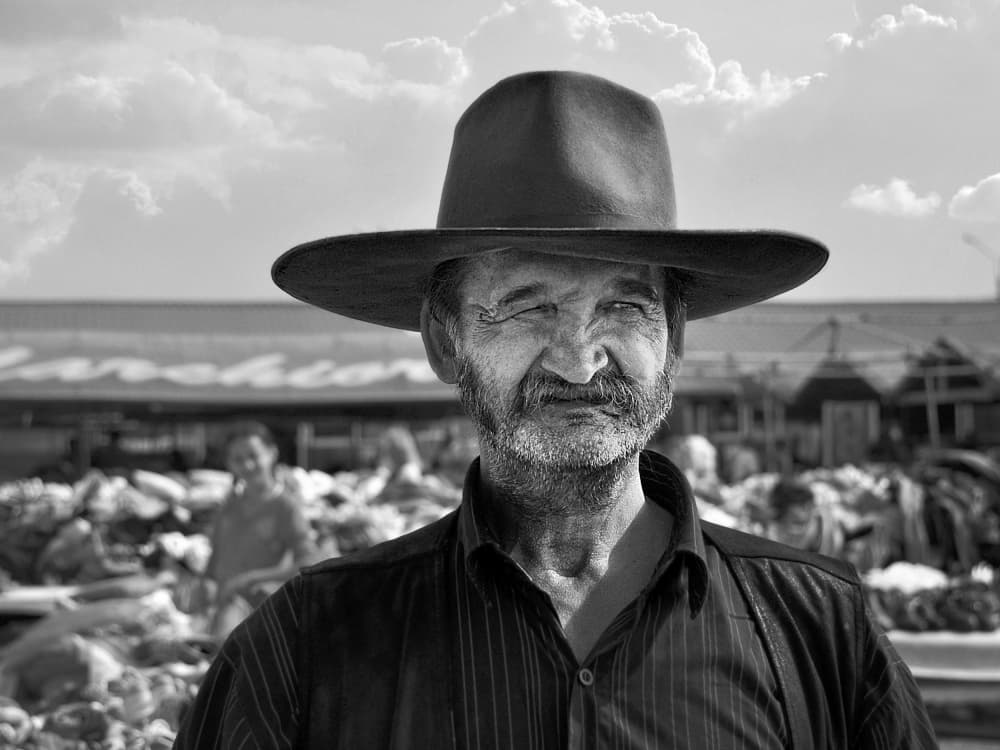 Weathered Market Man by Nicoleta Gabor — canvas wall art