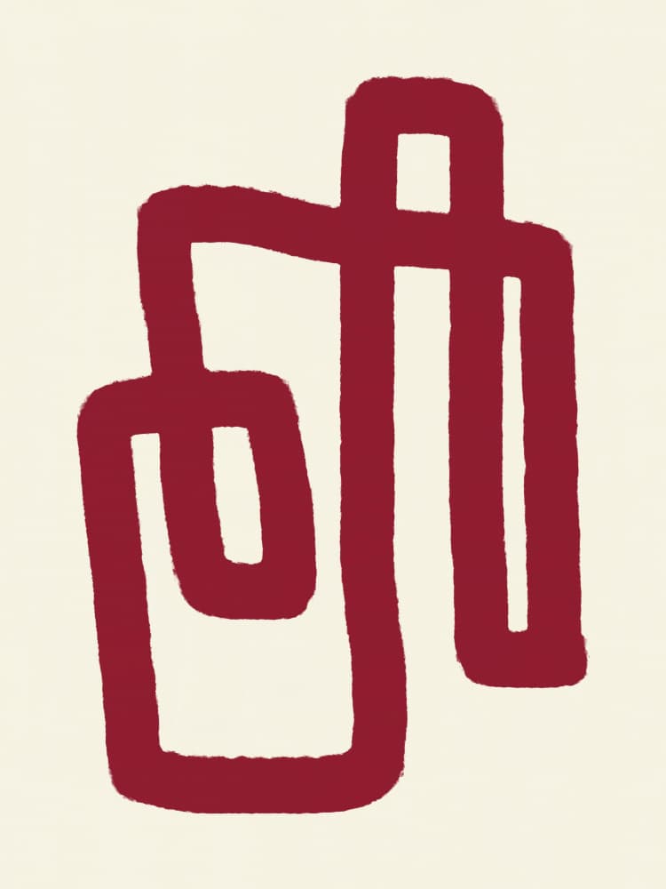 Bold Red Abstract Form by Little Dean — canvas wall art