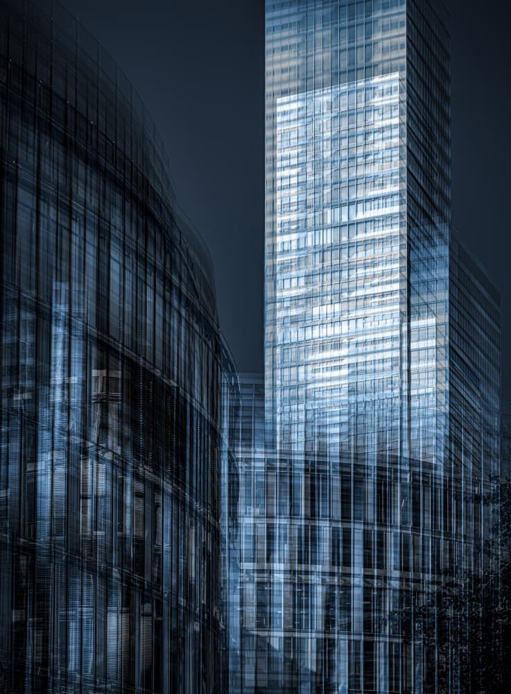 Glass City Reflections by Roland M Schwerdtfeger — canvas wall art