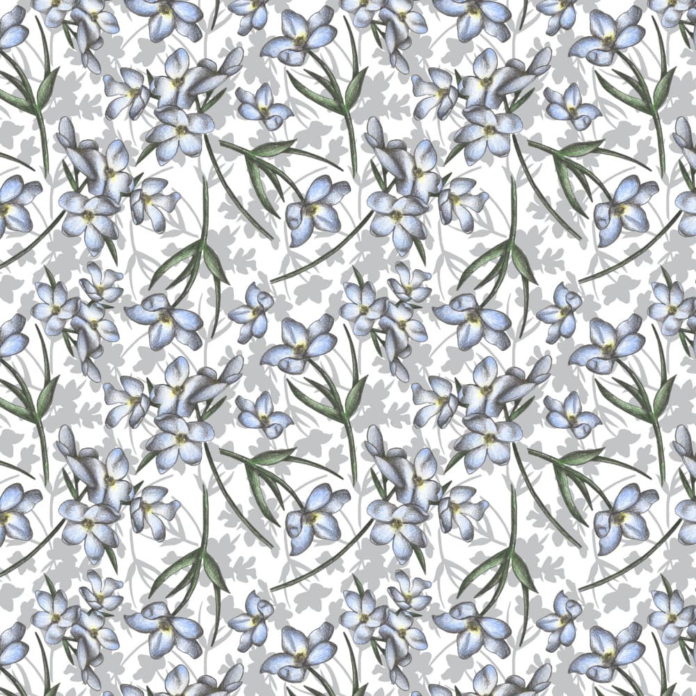 Soft Blue Flowers by Cecilia Battaini — canvas wall art