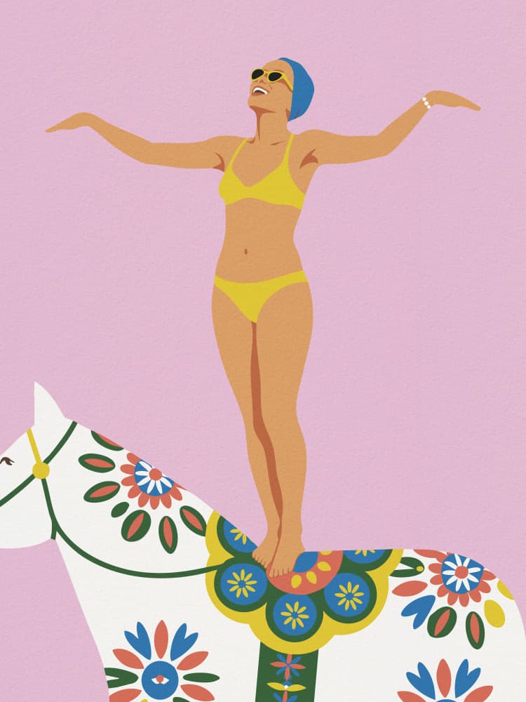 Joyful Acrobat on Horse