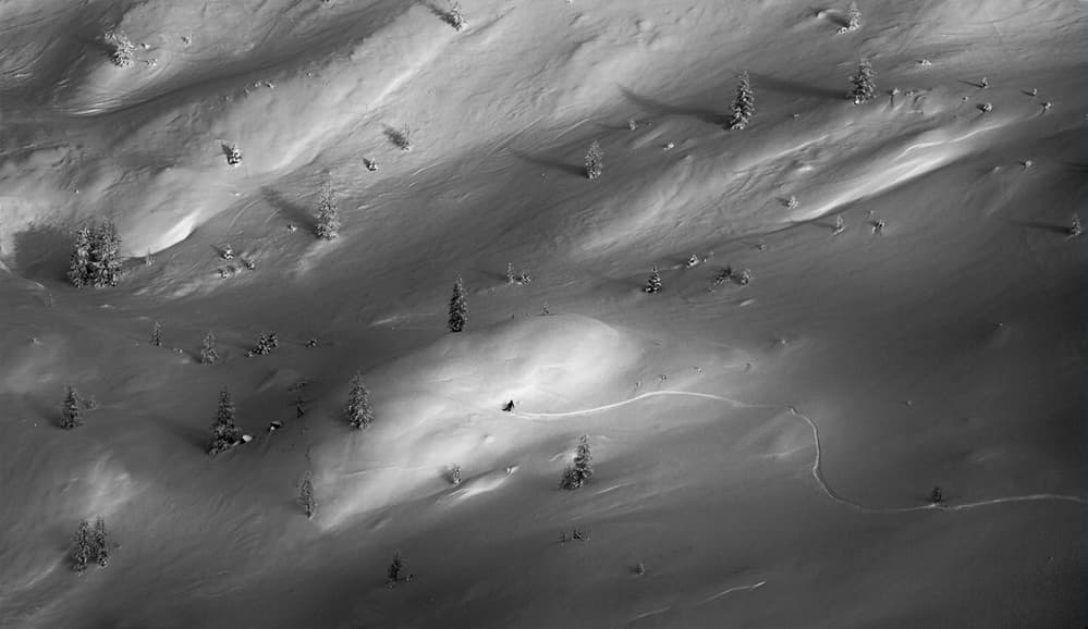 Winter Mountain Ski Tracks by Peter Svoboda MQEP — canvas wall art