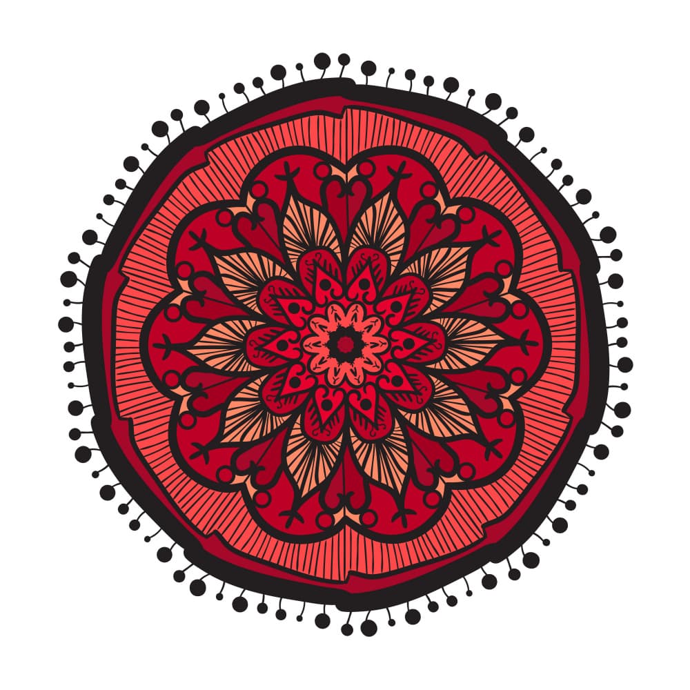 Vibrant Floral Mandala by Marika Barsrsind — canvas wall art