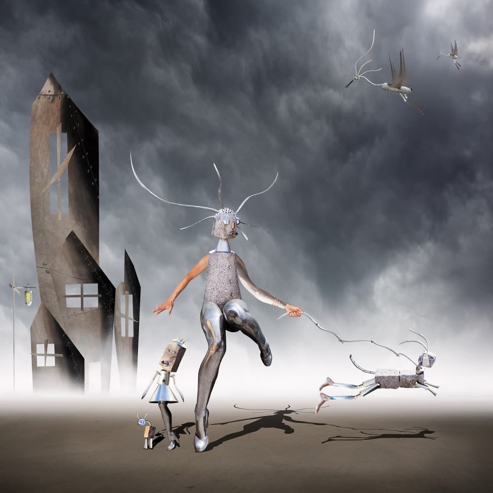 Robotic Family Stroll by Martin Marcisovsky — canvas wall art