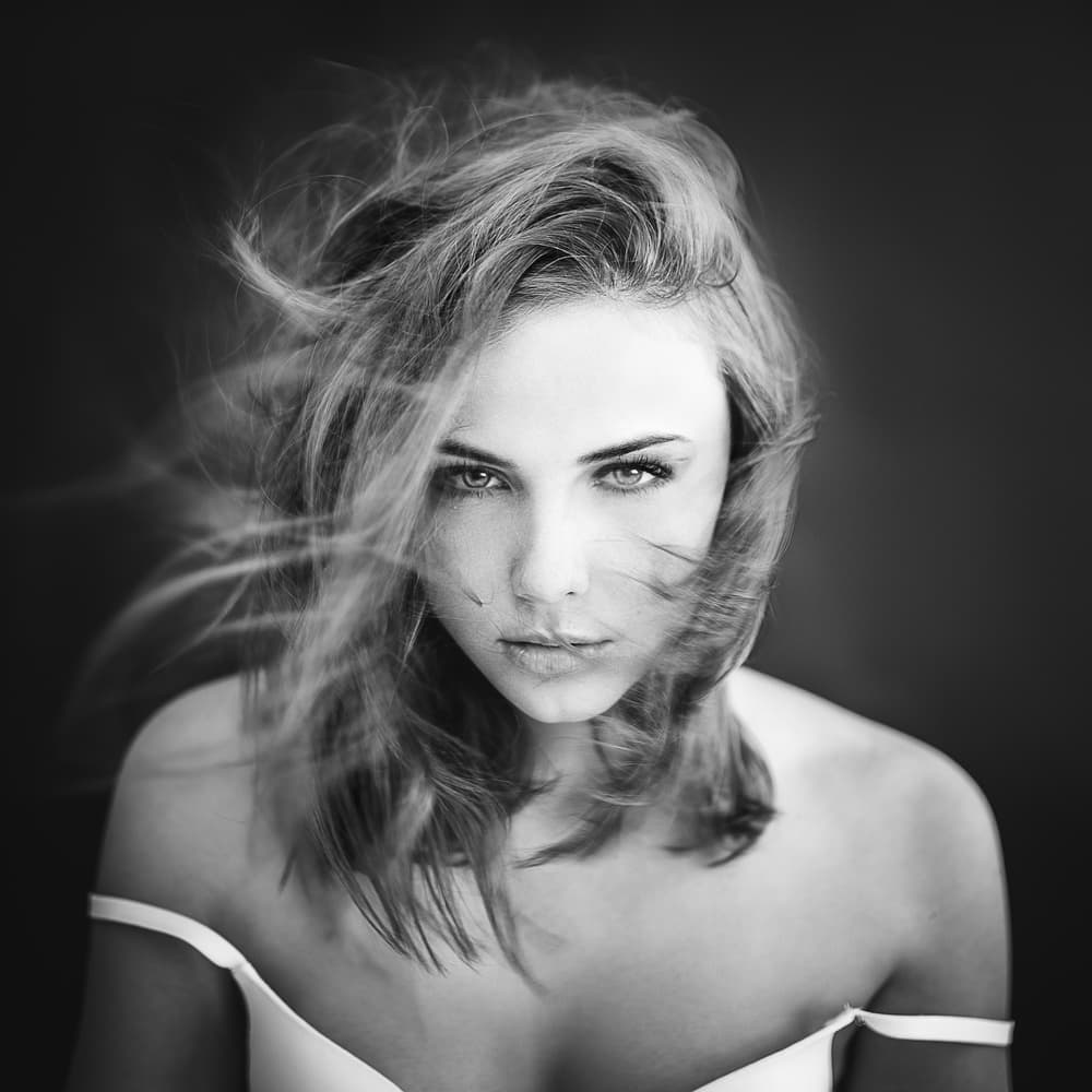 Intense Female Gaze by Martin Krystynek MQEP — canvas wall art