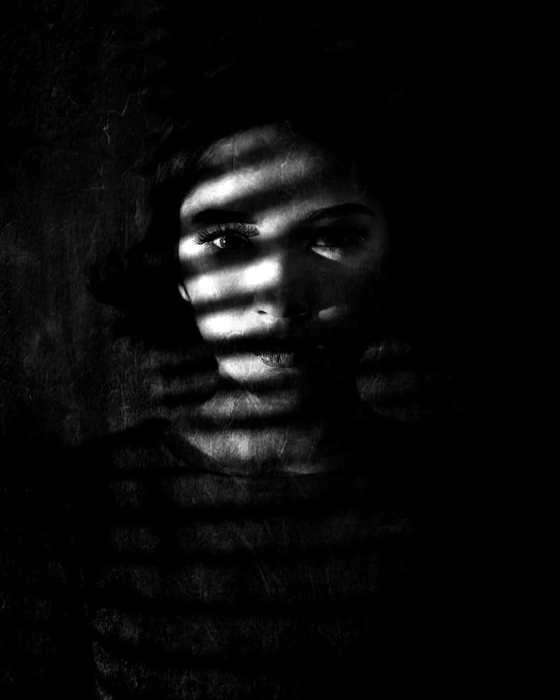 Woman in Striped Light by Anthony Skip — canvas wall art