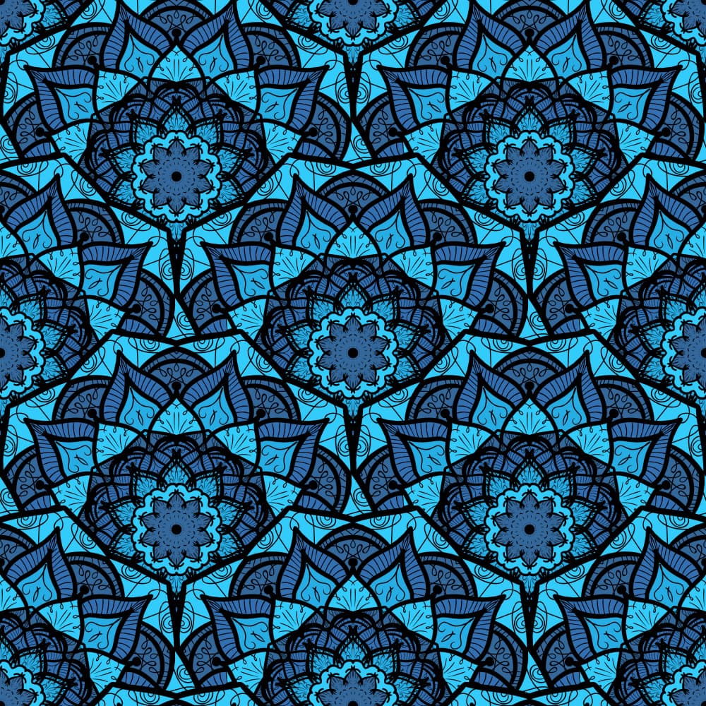 Intricate Blue Mandala Pattern by Marika Barsrsind — canvas wall art