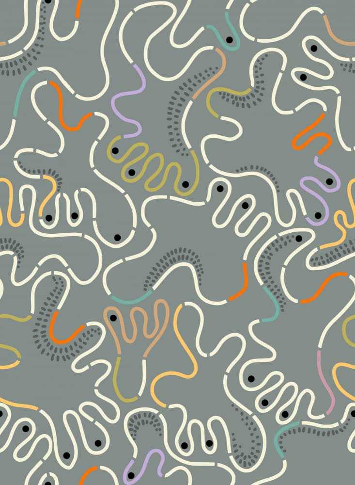 Wavy Organic Lines by Annick — canvas wall art