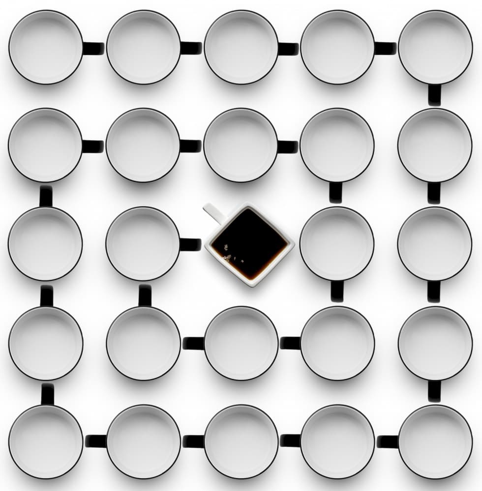 Minimalist Coffee Grid by Wieteke de Kogel — canvas wall art
