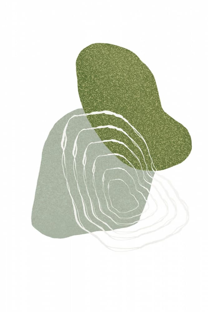 Abstract Green Contours by Sally Ann Moss — canvas wall art