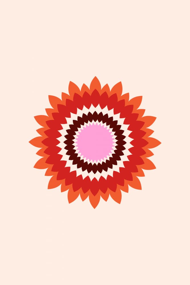 Vibrant Geometric Bloom by Karen Menzenbach — canvas wall art