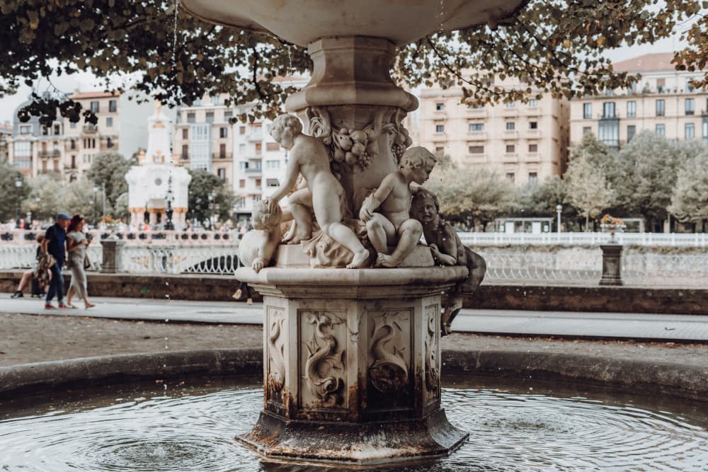Ornate City Fountain Cherubs by Aimee Giles — canvas wall art