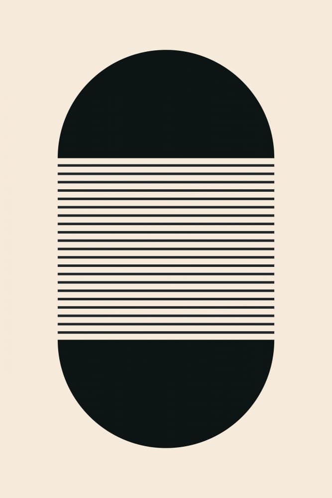 Geometric Striped Oval by jay stanley — canvas wall art