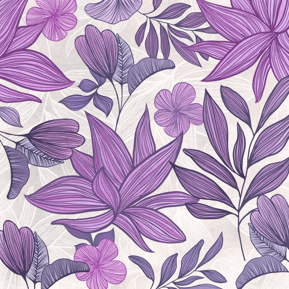 Bohemian Purple Floral by Kristian Gallagher — canvas wall art
