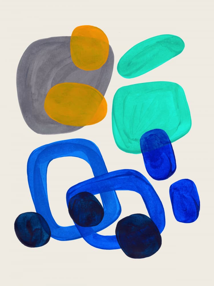 Vibrant Abstract Shapes by Ejaaz Haniff — canvas wall art