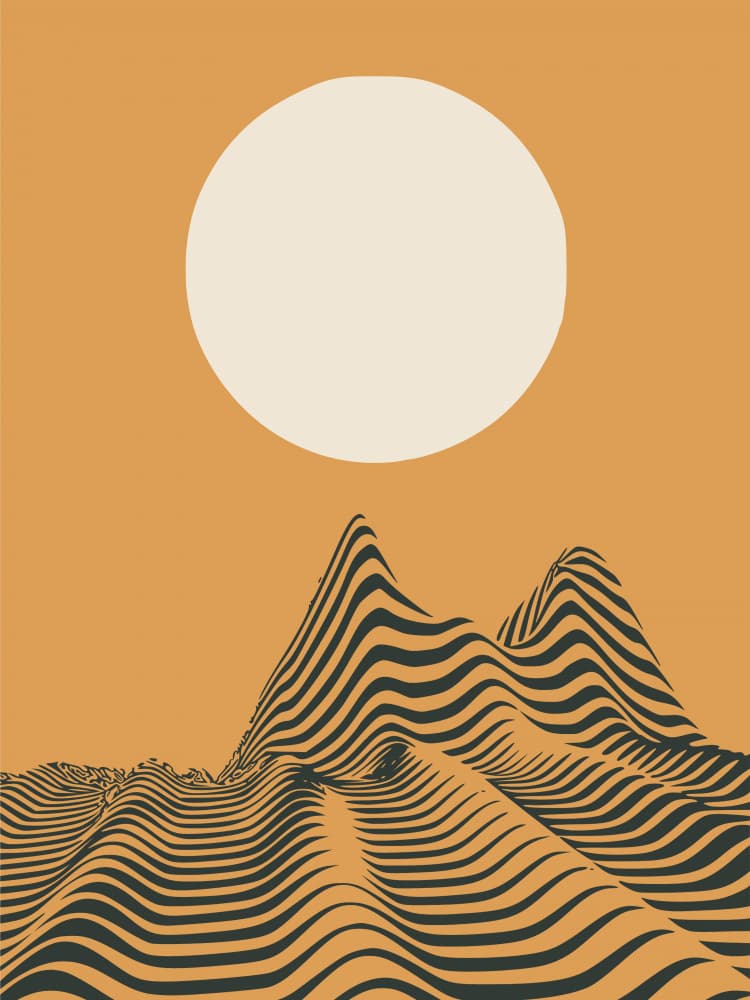 Abstract Striped Mountains by Little Dean — canvas wall art