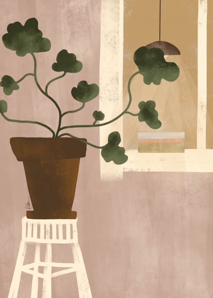 Cozy Houseplant Window by Elsa Nätterdal — canvas wall art