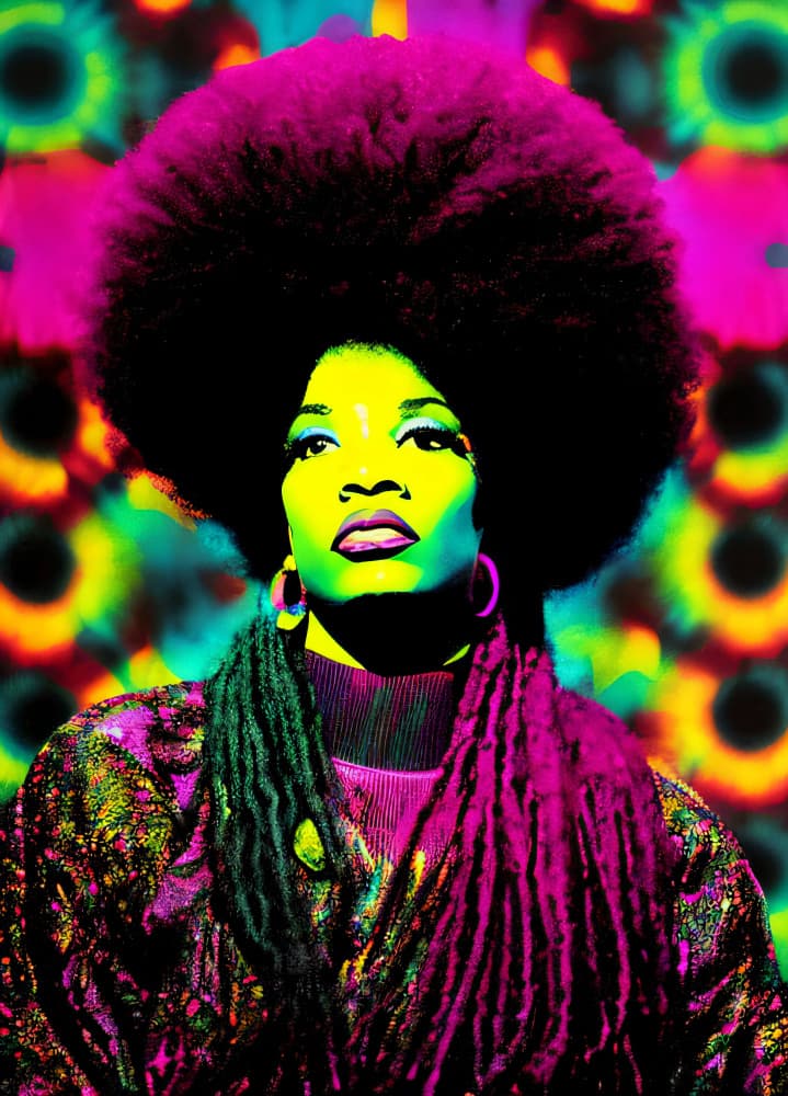 Psychedelic Afro Woman by Cicero Spin — canvas wall art