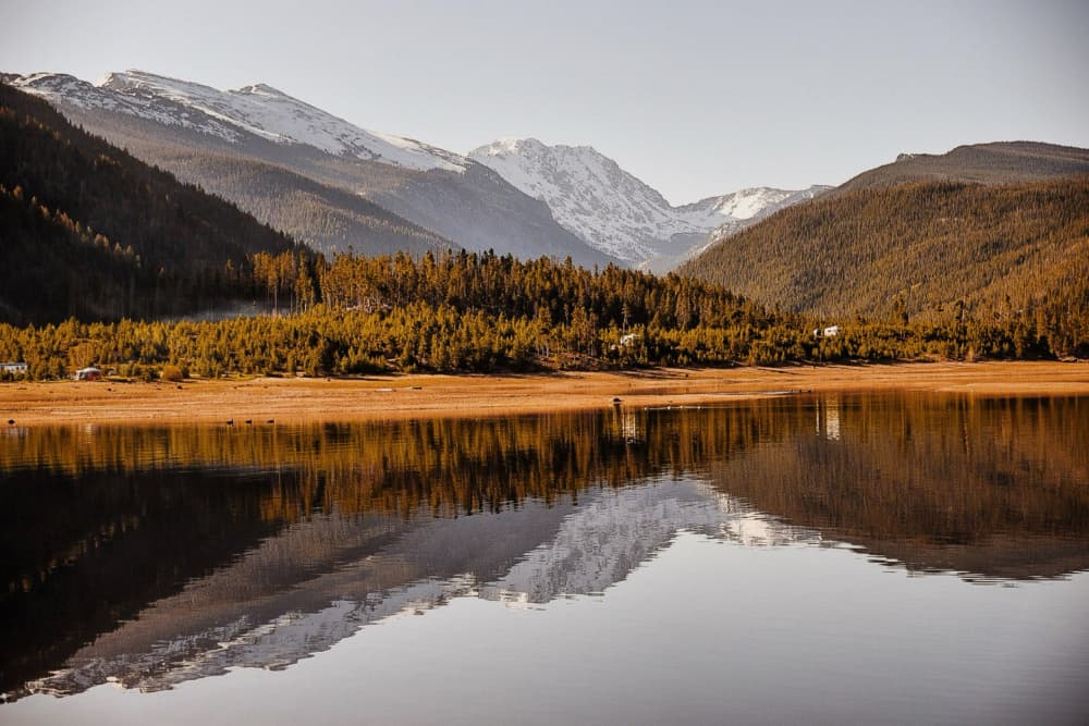 Autumn Lake Reflection by Del Mundo Imagery — canvas wall art