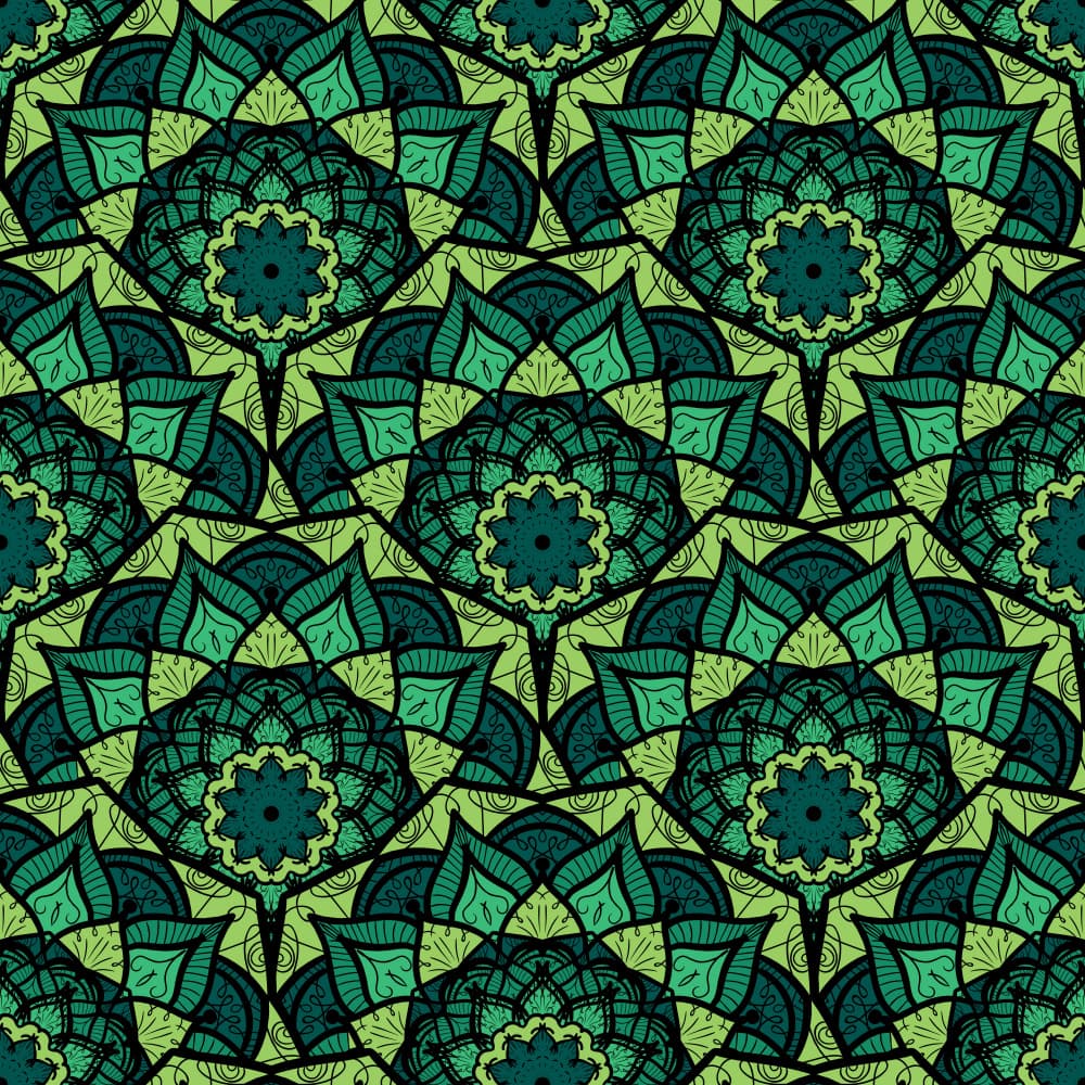 Emerald Geometric Mandalas by Marika Barsrsind — canvas wall art