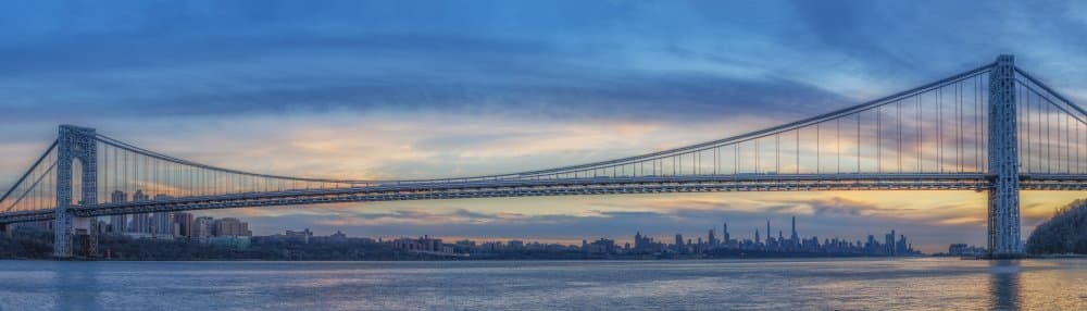 Twilight Bridge Cityscape by jenny j rao — canvas wall art